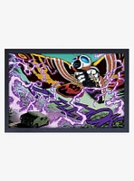 Godzilla Mothra Attack Framed Wood Wall Art