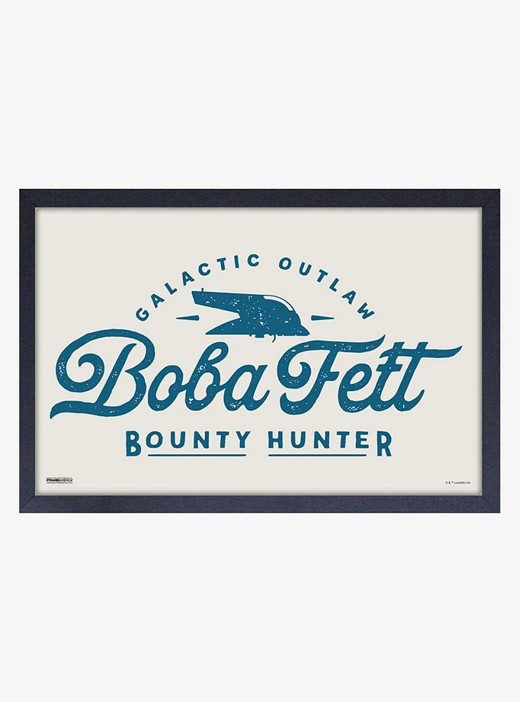 Star Wars Book of Boba Fett Bounty Hunter Framed Wood Wall Art