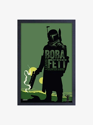 Star Wars Book of Boba Fett For Hire Framed Wood Wall Art