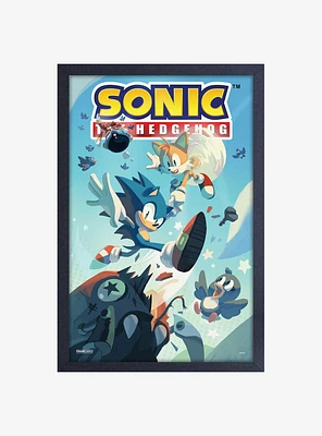 Sonic the Hedgehog Flying Birds Framed Wood Wall Art
