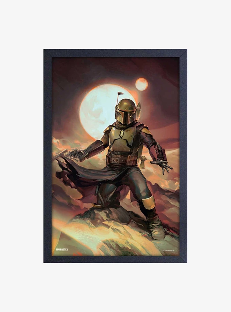 Star Wars Book of Boba Fett Mountain Top Framed Wood Wall Art