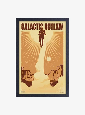 Star Wars Book of Boba Fett Outlaw Framed Wood Wall Art