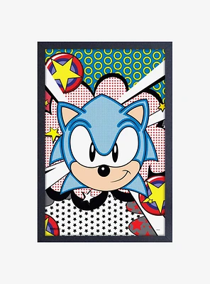 Sonic the Hedgehog Halftone Framed Wood Wall Art