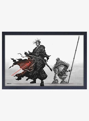 Star Wars Visions Anakin and R2D2 Framed Wood Wall Art