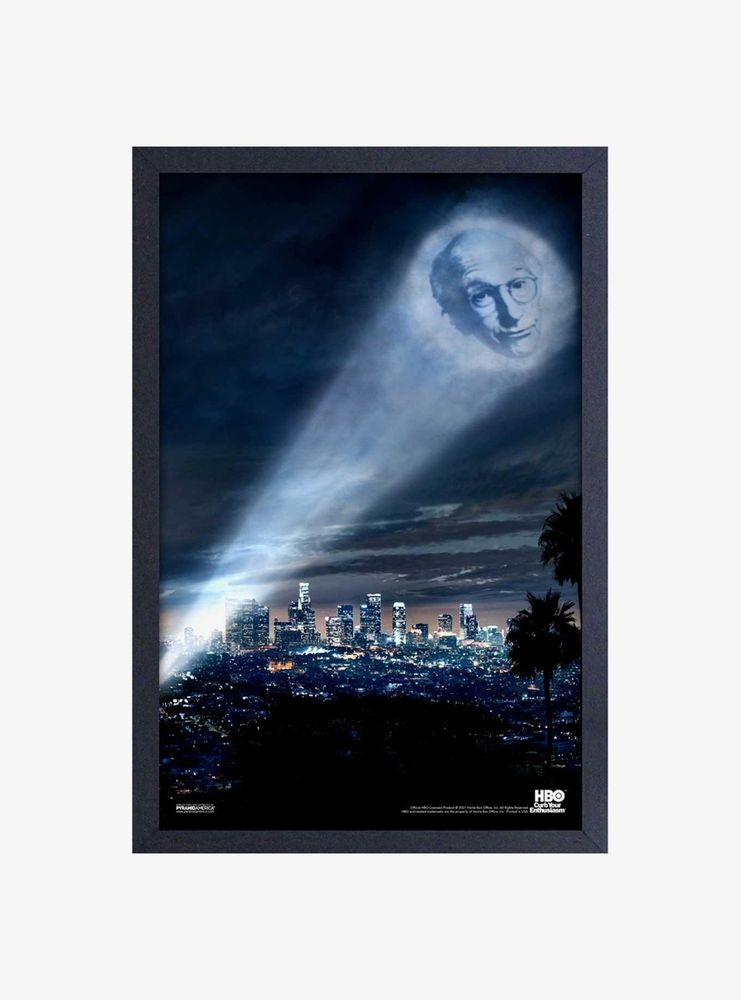 Curb Your Enthusiasm Bat Signal Framed Wood Wall Art