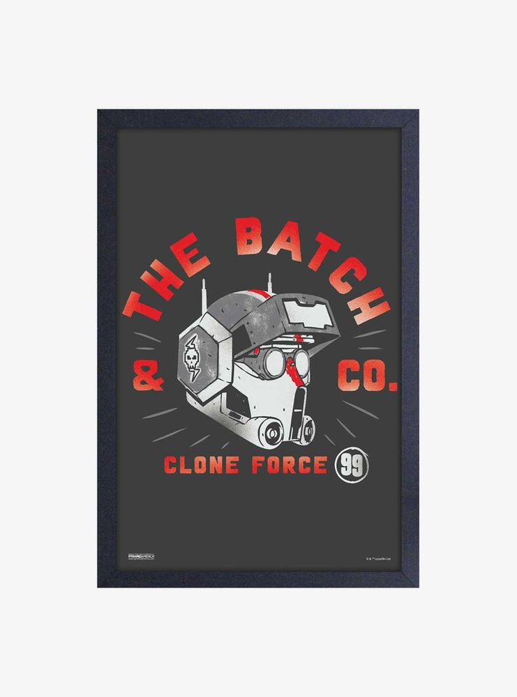 Star Wars The Bad Batch Helmet Framed Wood Wall Art