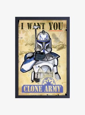 Star Wars The Clone Wars I Want You Framed Wood Wall Art