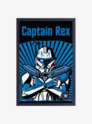 Star Wars The Clone Wars Rex Propaganda Framed Wood Wall Art