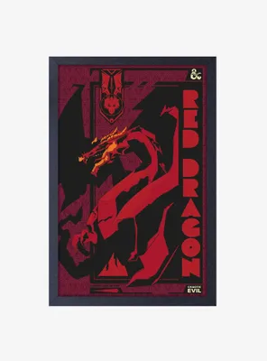 Dungeons and Dragons Red Dragon Framed Wood Wall Art
