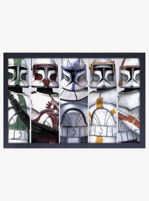 Star Wars The Clone Wars Troopers Group Framed Wood Wall Art