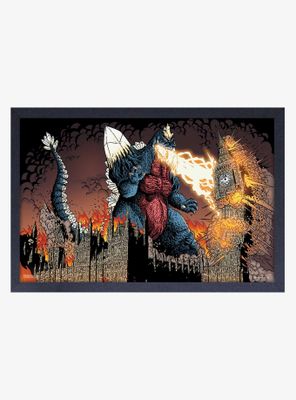 Godzilla Big Ben Framed Wood Wall Art