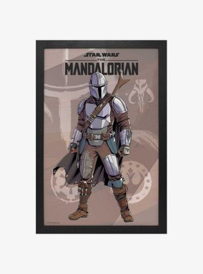 Star Wars The Mandalorian Grey Stance Framed Wood Wall Art