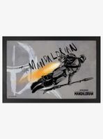 Star Wars The Mandalorian Rocket Fly Framed Wood Wall Art