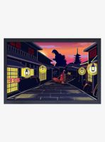 Godzilla Kimono Framed Wood Wall Art