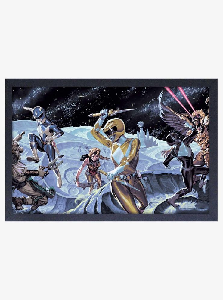 Mighty Morphin Power Rangers Moon Fight Framed Wood Wall Art