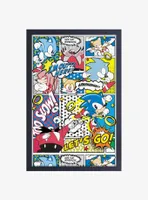 Sonic the Hedgehog Comic Framed Wood Wall Art