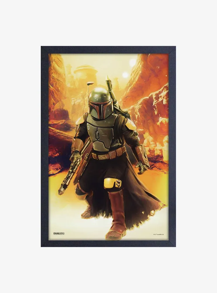 Star Wars Book of Boba Fett Lunge Framed Wood Wall Art