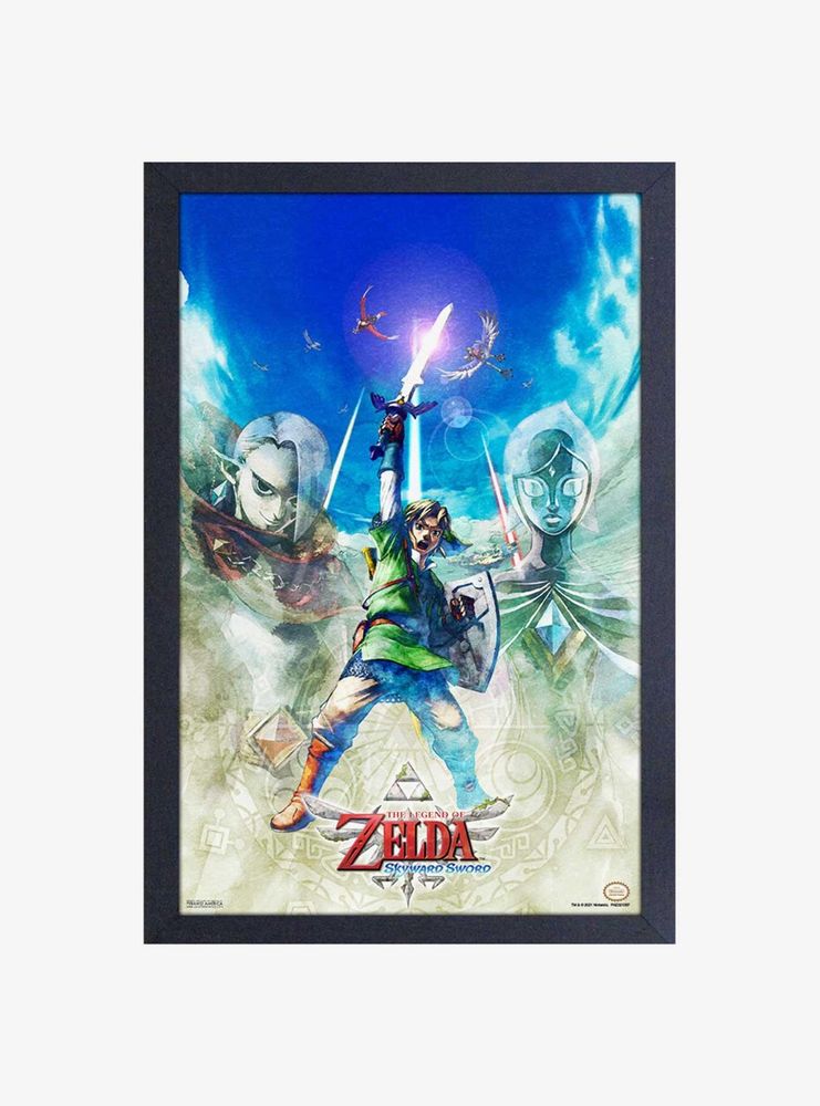 Nintendo Legend of Zelda Skyward SwordLink Attack Pose Framed Wood Wall Art