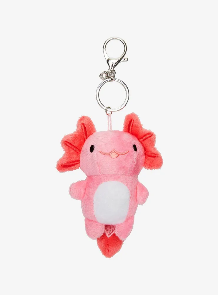 Pink Axolotl Plush Key Chain