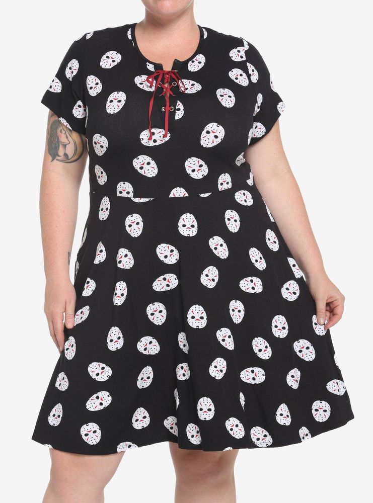 Friday The 13th Jason Mask Skater Dress Plus