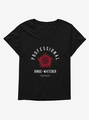 Supernatural Professional Binge Watcher Womens Plus T-Shirt