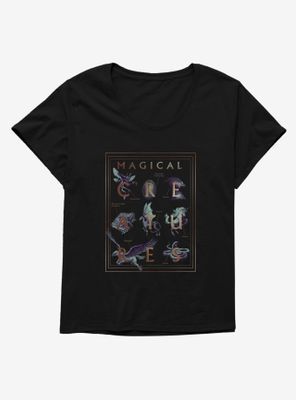Harry Potter Textbook Magical Creatures Womens T-Shirt Plus