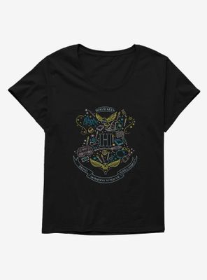 Harry Potter Hogwarts Sketched Crest Womens T-Shirt Plus