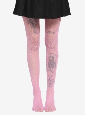 Care Bear Pink Fishnet Tights