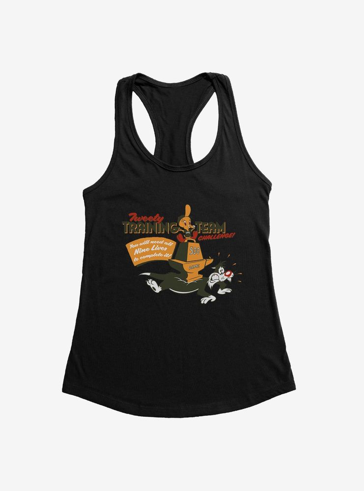 Looney Tunes Tweety And Sylvester Training Team Womens Tank Top