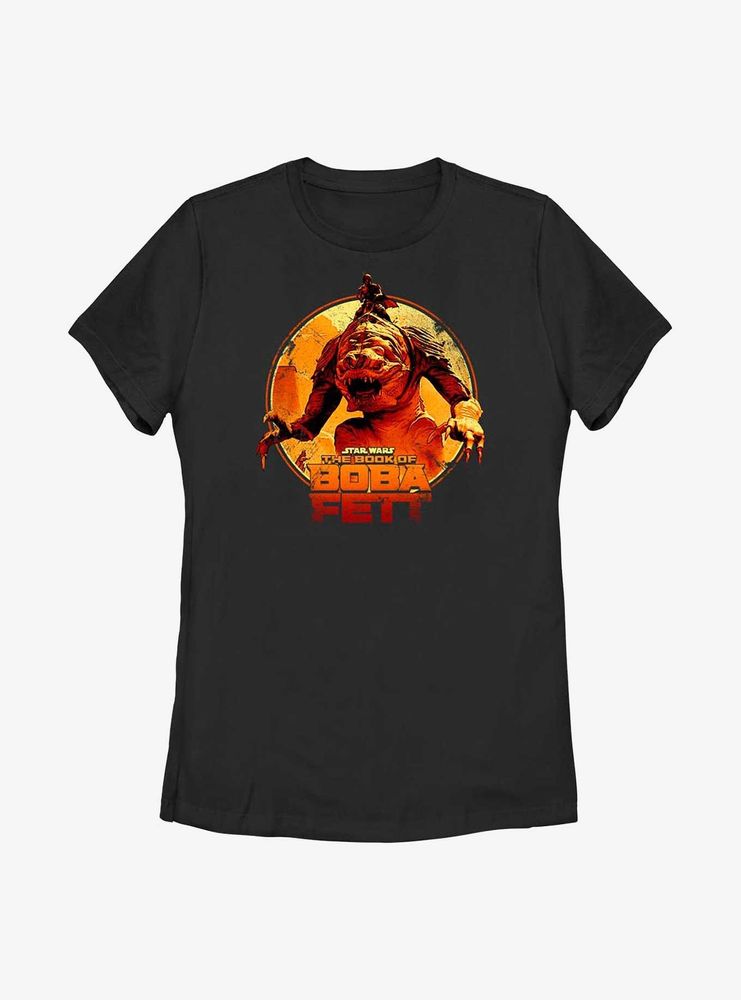 Star Wars Book Of Boba Fett The Rancor Rider Womens T-Shirt