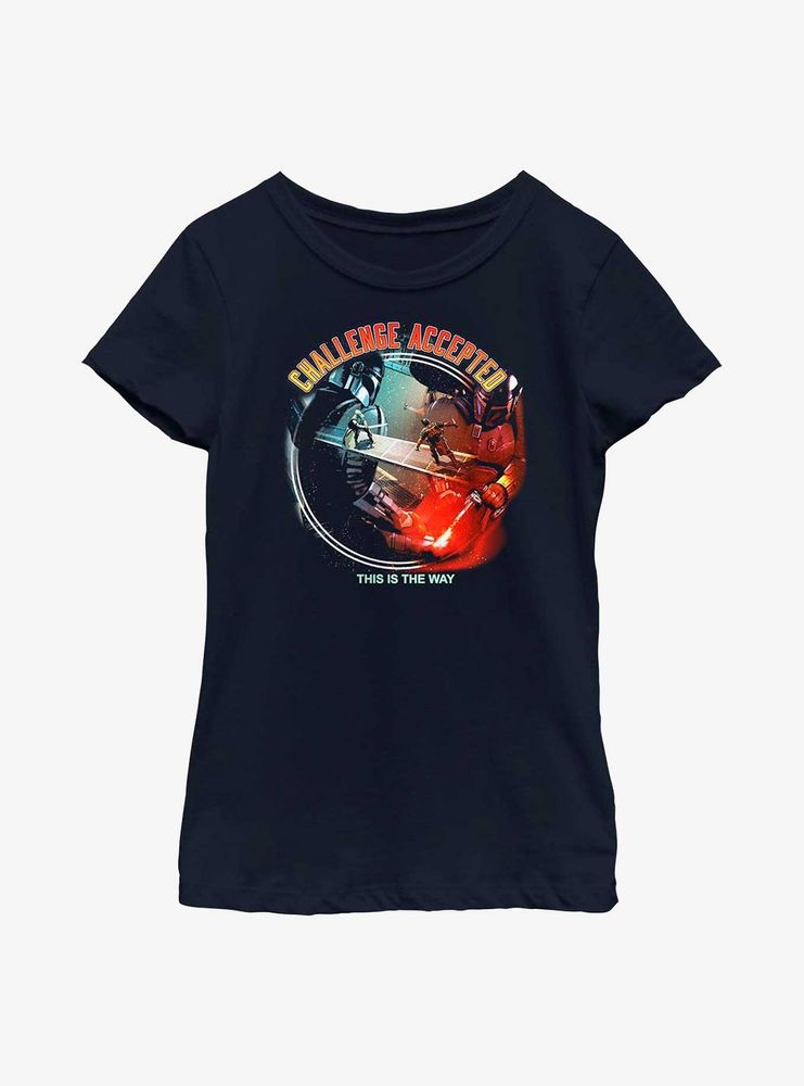 Star Wars Book Of Boba Fett Challenge Accepted Youth Girls T-Shirt