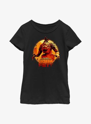 Star Wars Book Of Boba Fett The Rancor Rider Youth Girls T-Shirt