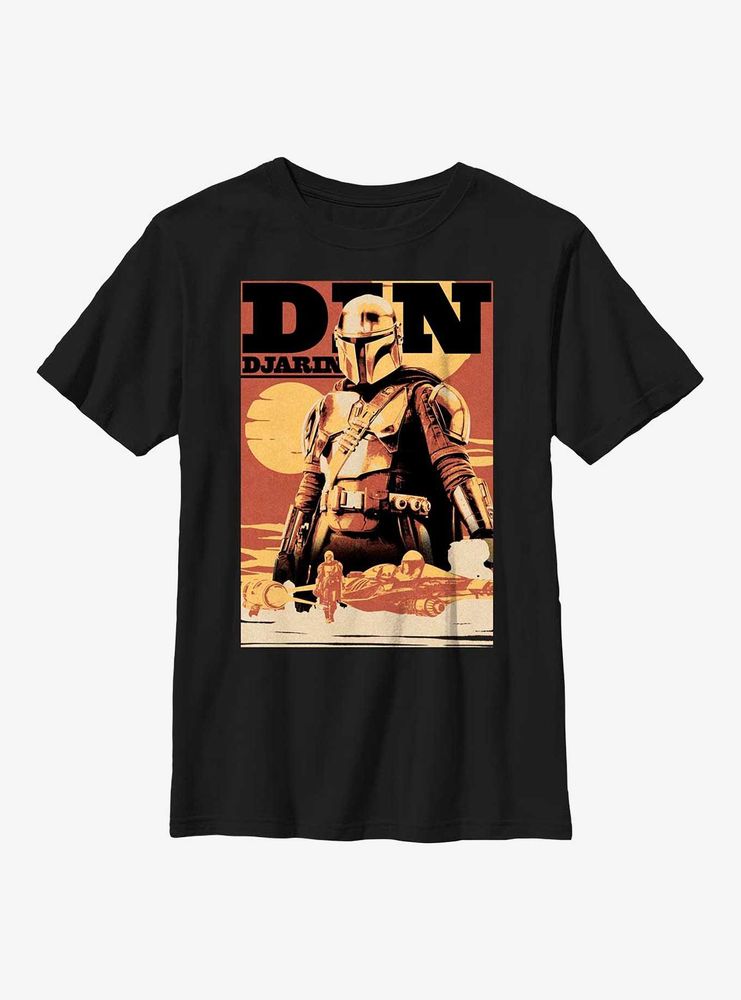 Star Wars Book Of Boba Fett Din Djarin The Mandalorian Youth T-Shirt