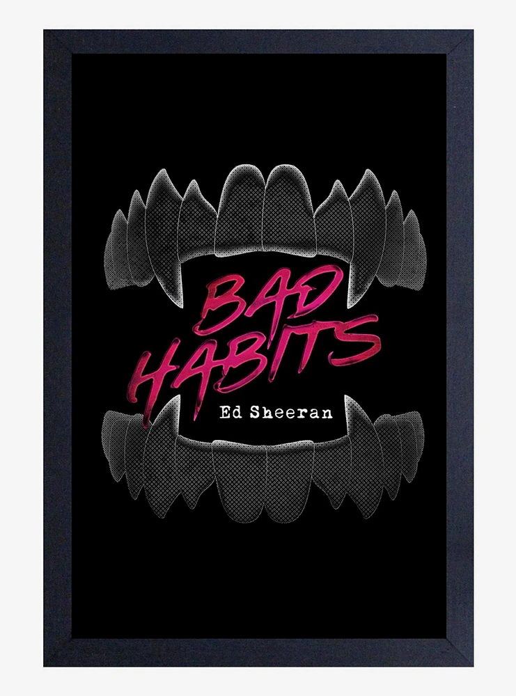 Ed Sheeran Bad Habits Framed Wood Wall Art