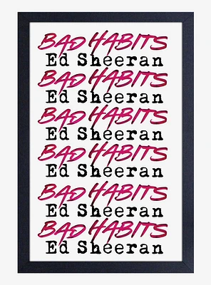 Ed Sheeran Bad Habits Repeat Framed Wood Wall Art