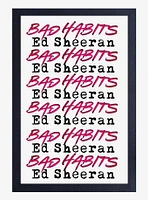 Ed Sheeran Bad Habits Repeat Framed Wood Wall Art