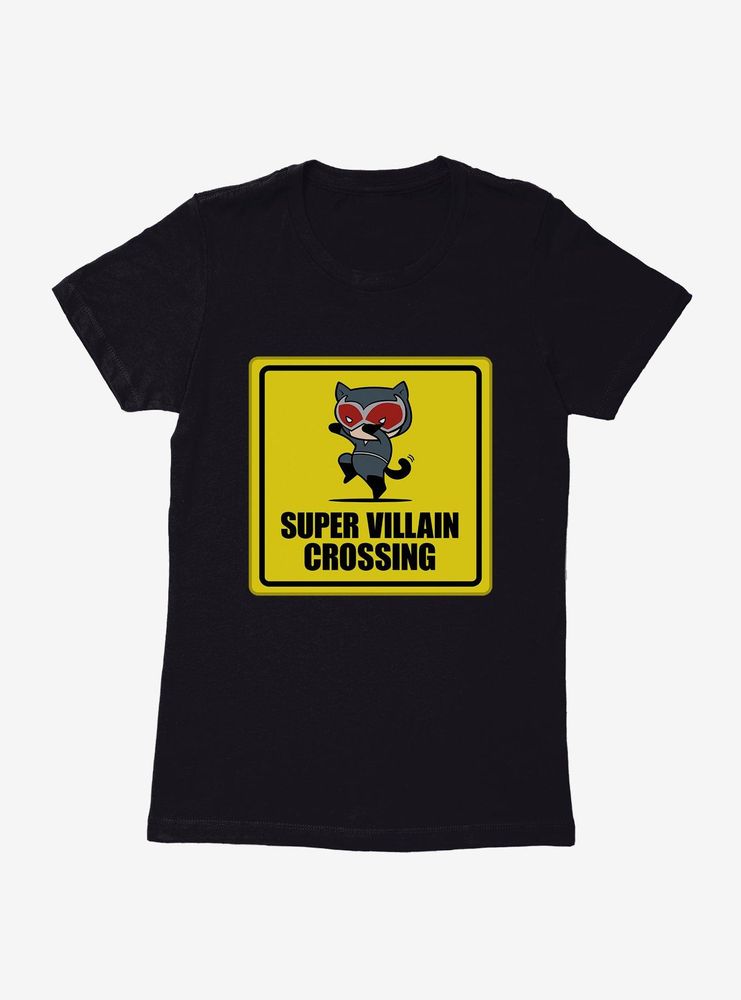 DC Comics Batman Chibi Catwoman Villain Crossing Womens T-Shirt