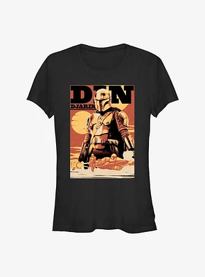 Star Wars The Book Of Boba Fett Din Djarin Mandalorian Girls T-Shirt