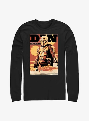 Star Wars The Book Of Boba Fett Din Djarin Mandalorian Long-Sleeve T-Shirt