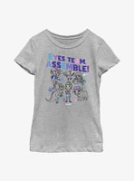 Ridley Jones Eyes Team Assemble Textbook Youth Girls T-Shirt