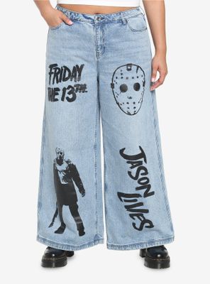 Friday The 13th Jason Wide Leg Mom Jeans Plus