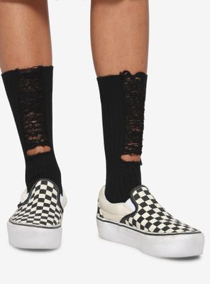 Distressed Crew Socks