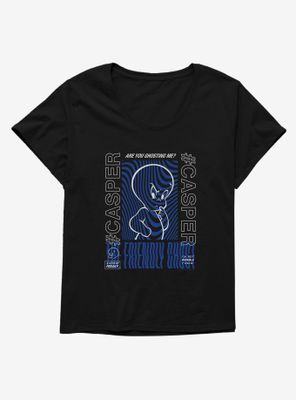 Casper The Friendly Ghost Virtual Raver Swirl Womens T-Shirt Plus