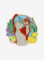Disney The Aristocats Duchess & Thomas O’Malley Floral Enamel Pin - BoxLunch Exclusive