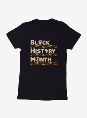Black History Month Pattern Print Womens T-Shirt