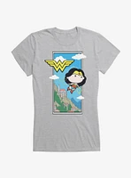 DC Comics Chibi Wonder Woman Flying Lasso Girls T-Shirt