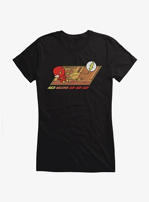 DC Comics Chibi The Flash Red Means Go Girls T-Shirt