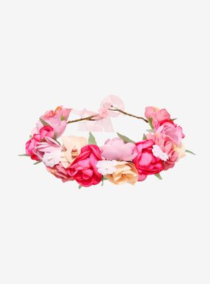 Pink Blush Faux Flower Crown