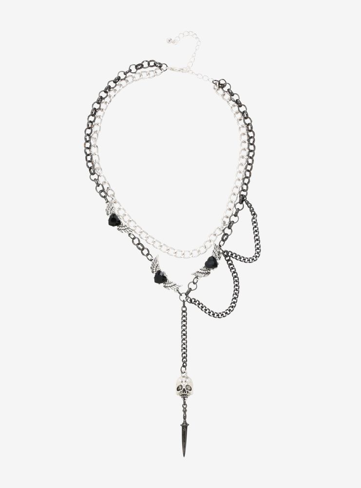 lariat necklace skull