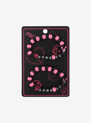 Rawr XD Black & Pink Bunny Best Friend Bracelet Set